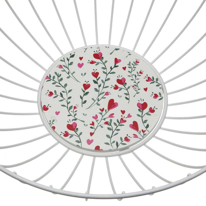 Fructieră Versa Inimi Metal Oțel Lemn MDF 28 x 10 x 28 cm