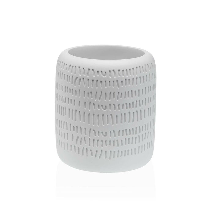 Suport pentru periuțe de dinți Versa Alb Rășină 8,2 x 16 x 8,2 cm