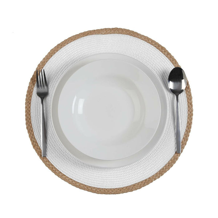 Suport Protecție pentru Masă Versa Alb Iută polipropilenă Zambilă de apă 38 x 38 cm