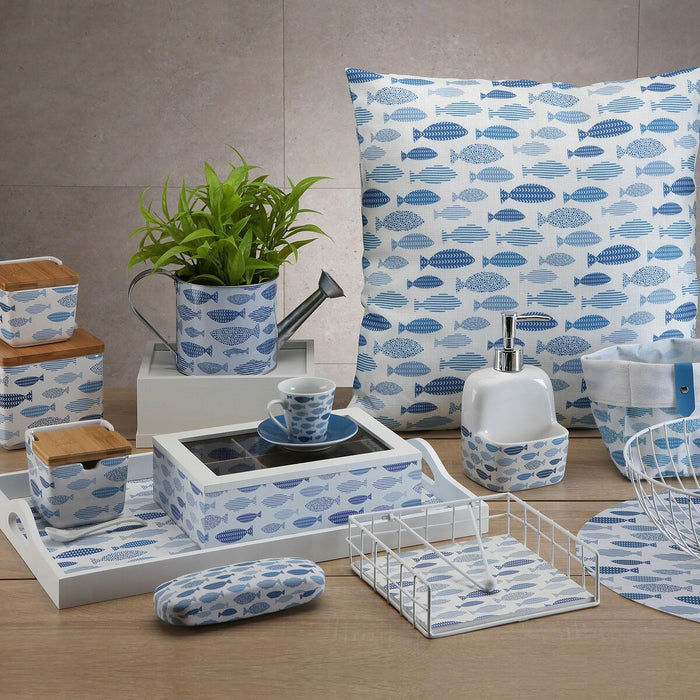 Set de Coșuri Versa Aqua Textilă 14 x 14 x 14 cm