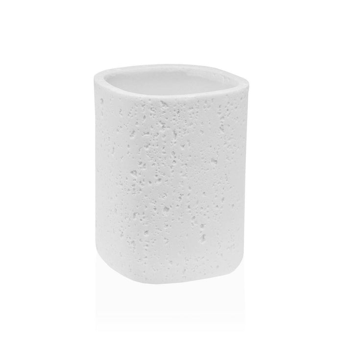 Suport pentru periuțe de dinți Versa Alb Rășină 8 x 10,5 x 8 cm