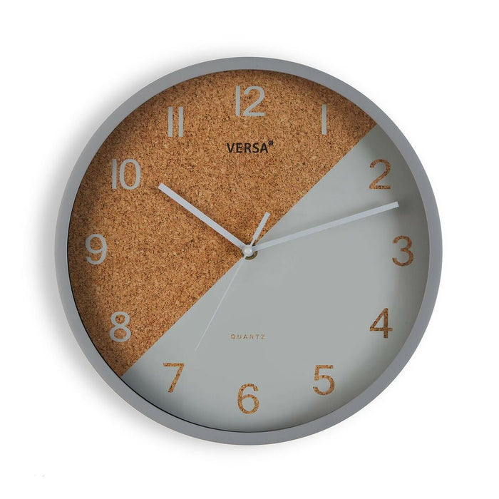 Ceas de Perete Versa Cork Gri Plastic 4,5 x 30 x 30 cm