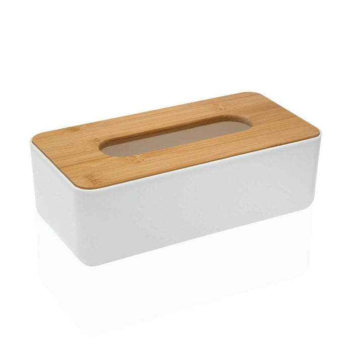 Cutie pentru batiste sau eșarfe Versa Bambus polipropilenă 13,1 x 8,6 x 26,1 cm Alb
