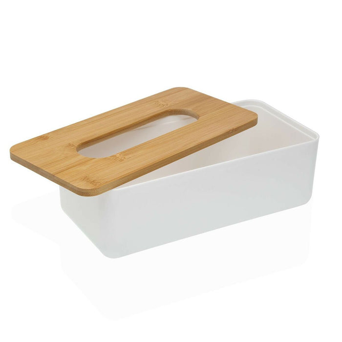 Cutie pentru batiste sau eșarfe Versa Bambus polipropilenă 13,1 x 8,6 x 26,1 cm Alb