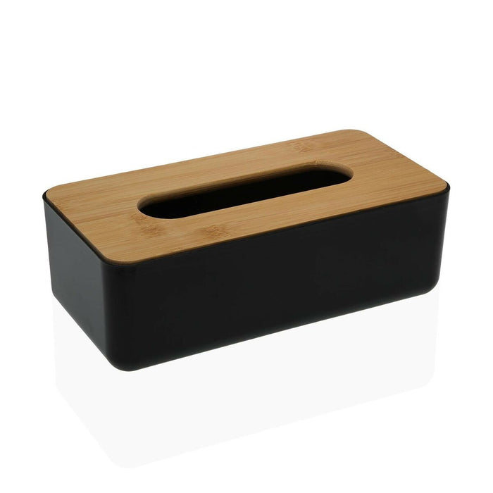 Cutie pentru batiste sau eșarfe Versa Bambus polipropilenă 13,1 x 8,6 x 26,1 cm Negru