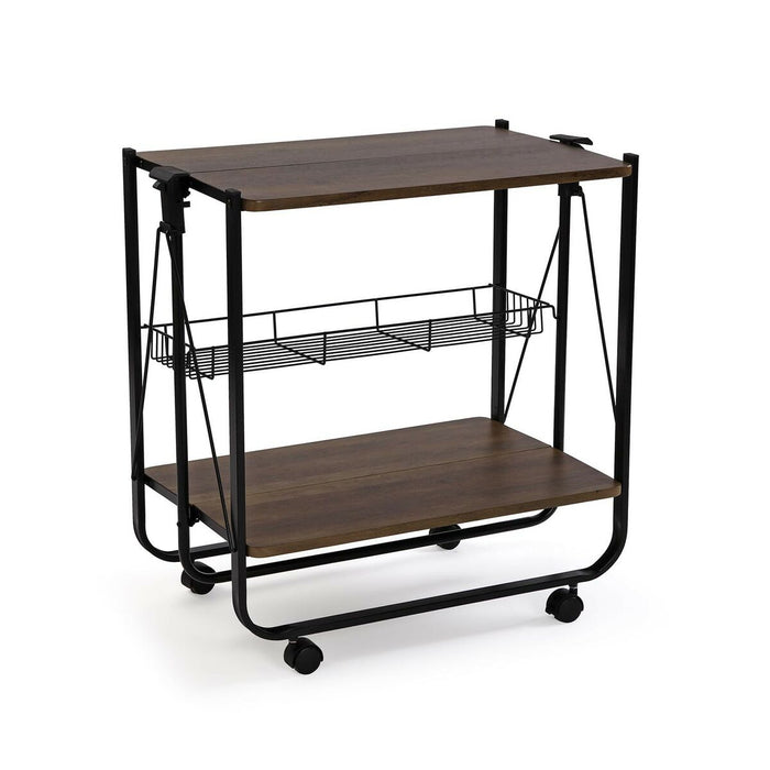 Coș de Bucătărie Versa Negru PVC Metal Lemn MDF 40 x 70 x 68 cm