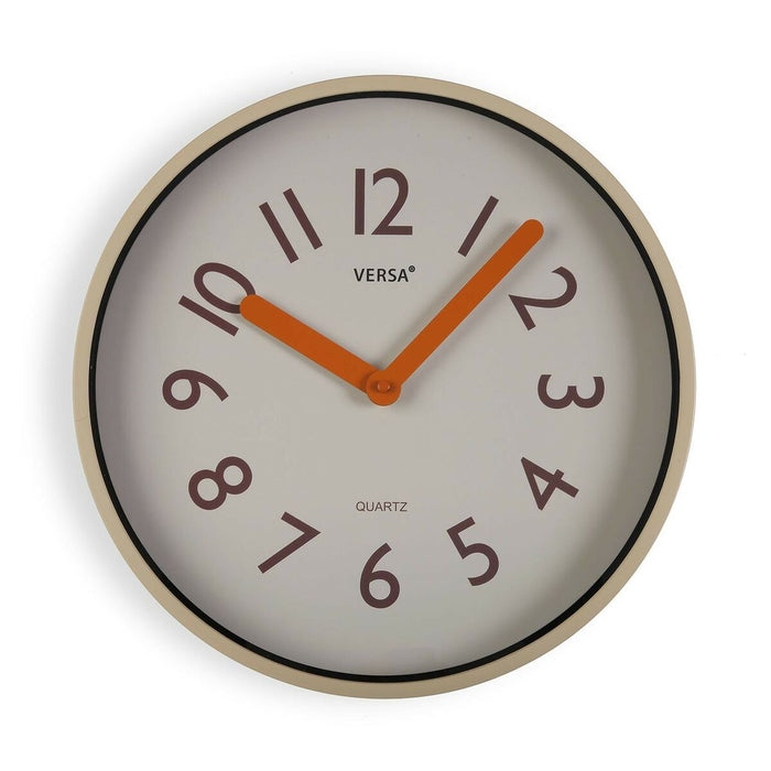 Ceas de Perete Versa Crem Plastic Cuarț 4 x 30 x 30 cm