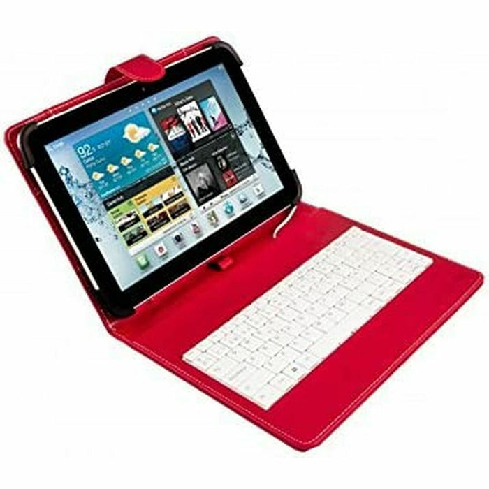 Husă pentru Tabletă și Tastatură Silver Electronics 111916140199 Roșu Qwerty Spaniolă 9"-10.1"
