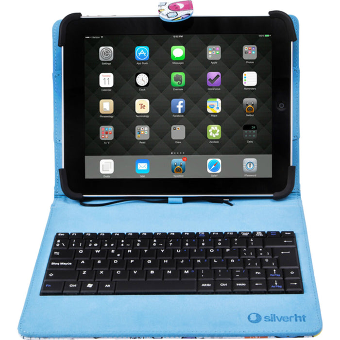 Husă pentru Tabletă Silver HT Qwerty Spaniolă 10,1"