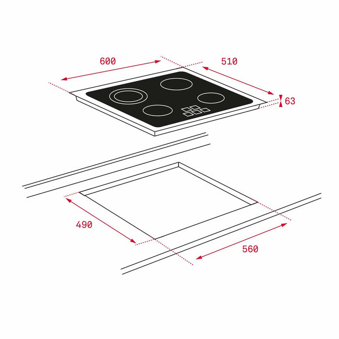 Plită vitroceramică Teka 60 cm 6300 W