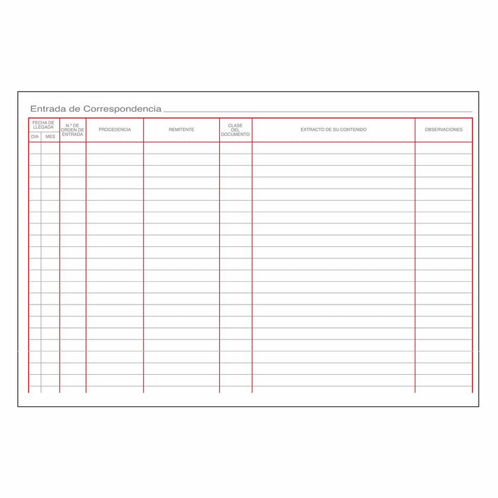 Registru de corespondență DOHE 09910 A4 Bordo 100 Frunze