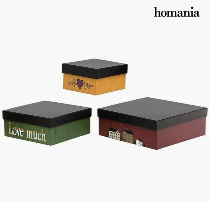 Cutie Decorativă Homania (3 pcs) Multicolor Carton (3 Piese) (3 Unități) (1 Unități)