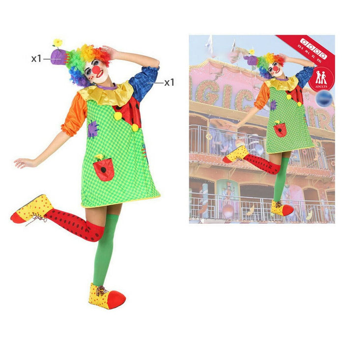 Costum Deghizare pentru Adulți Clown Verde Multicolor XL