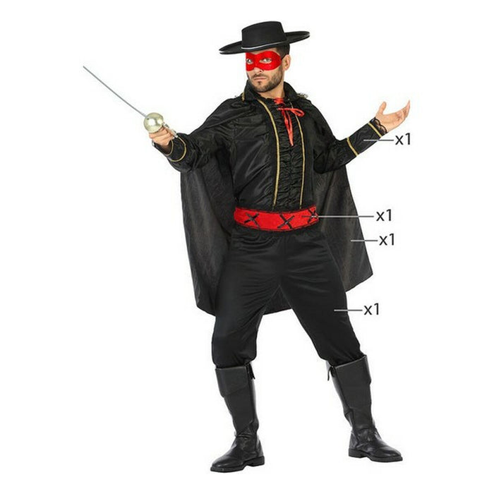 Costum Deghizare pentru Adulți Cavaler Mascat Negru Supererou (4 Piese) (4 pcs)