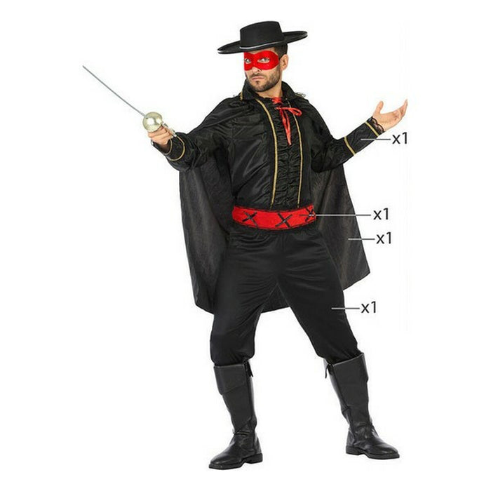 Costum Deghizare pentru Adulți Cavaler Mascat Negru Supererou (4 Piese) (4 pcs)