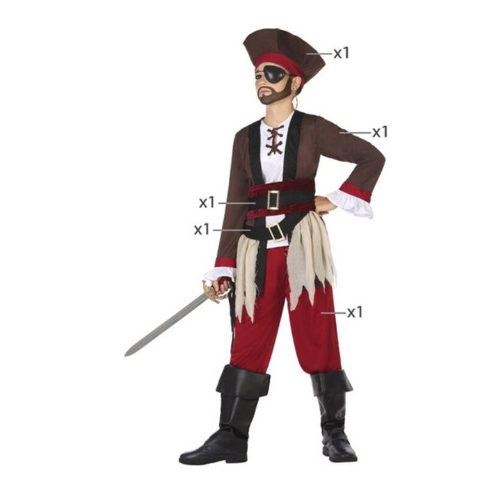 Costum Deghizare pentru Copii Multicolor Pirați (4 Piese)