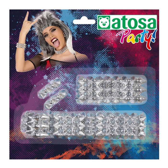 Kit de Bijuterii fantezie 57379 Colier Cercei Brățară Punk Argintiu Anii 80