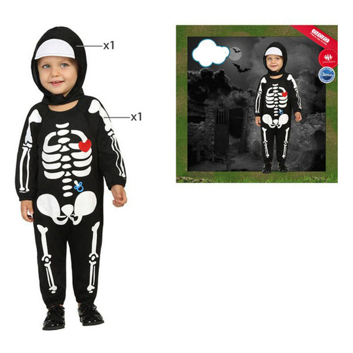 Costum Deghizare pentru Bebeluși Negru Schelet 24 Luni