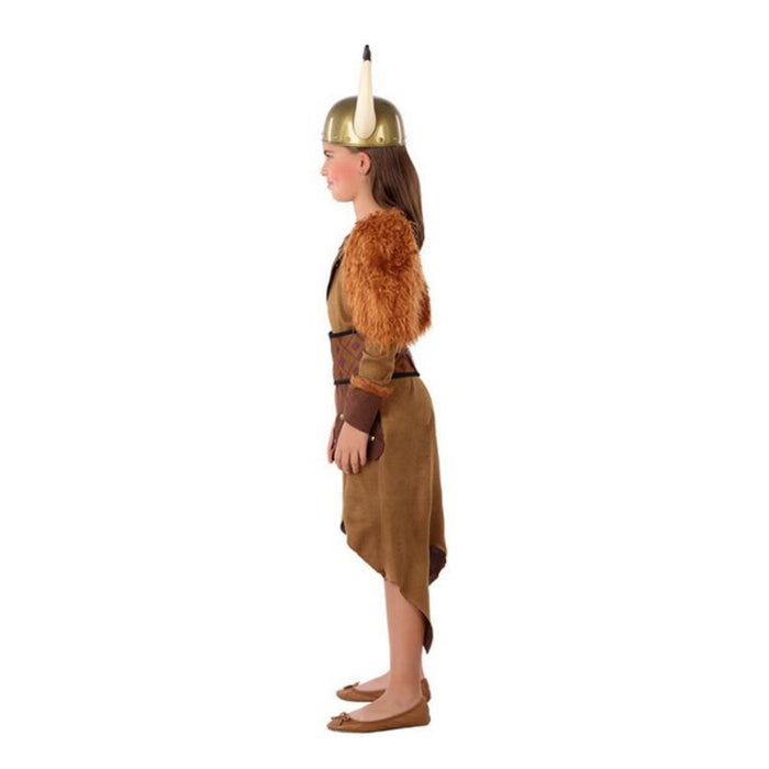 Costum Deghizare pentru Copii 114869 Femeie viking Maro (4 Pcs)