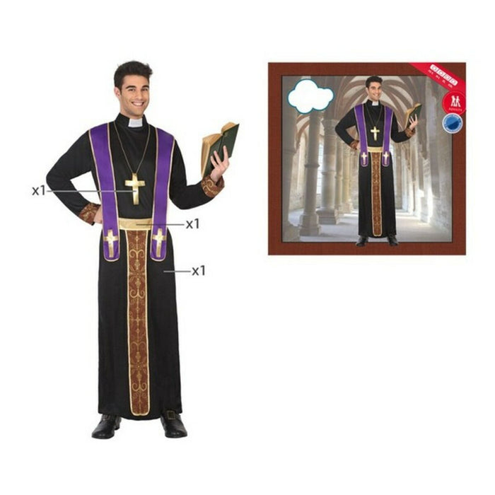 Costum Deghizare pentru Adulți 117227 Popă Negru (3 pcs)