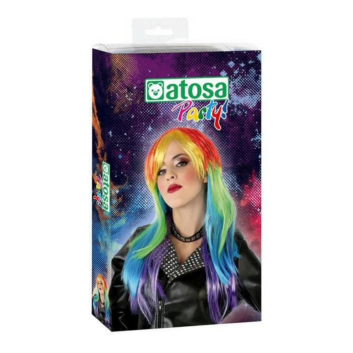 Perucă cu păr lung Shine Inline Multicolor Punk
