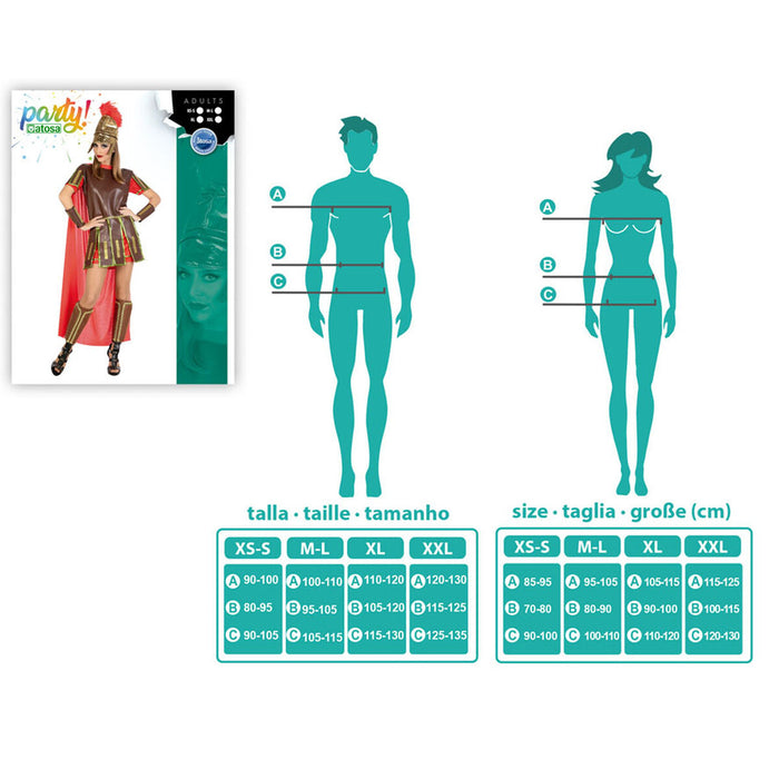 Costum Deghizare pentru Adulți Gladiator Femeie Multicolor