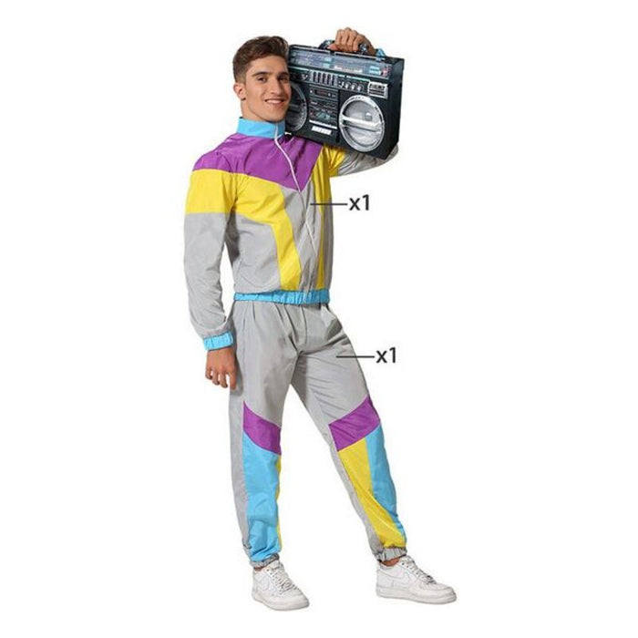 Costum Deghizare pentru Adulți Gri Anii 80