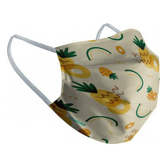 Mască igienică de pânză reutilizabilă 10-12 Ani Ananas
