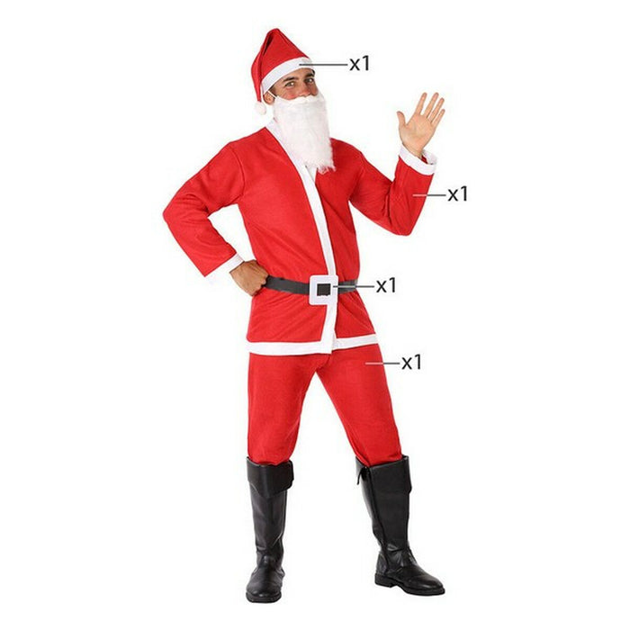 Moș Crăciun Costum Deghizare pentru Adulți Roșu Poliester (M/L)