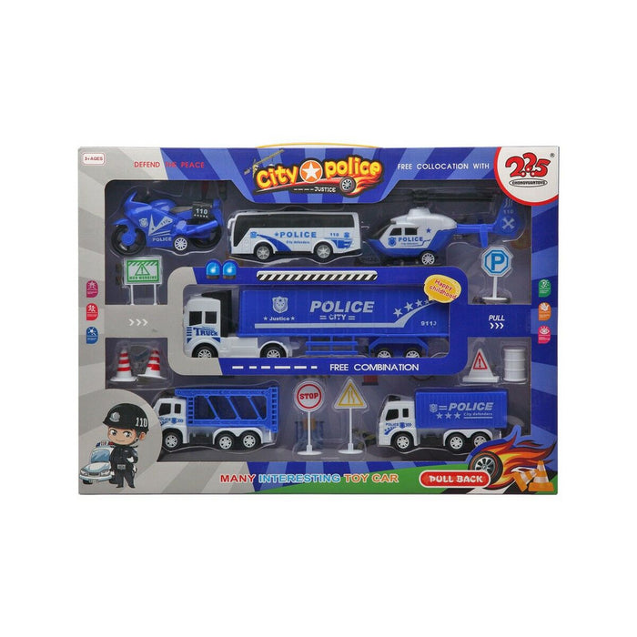 Set de Jucării cu Vehicule City Police 45 x 33 x 6 cm Multicolor