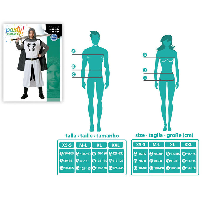 Costum Cavaler Cruciade Alb XS/S