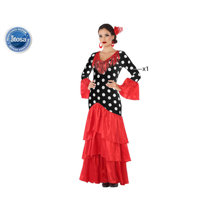 Costum Deghizare pentru Adulți Roșu Dansatoare de Flamenco XXL