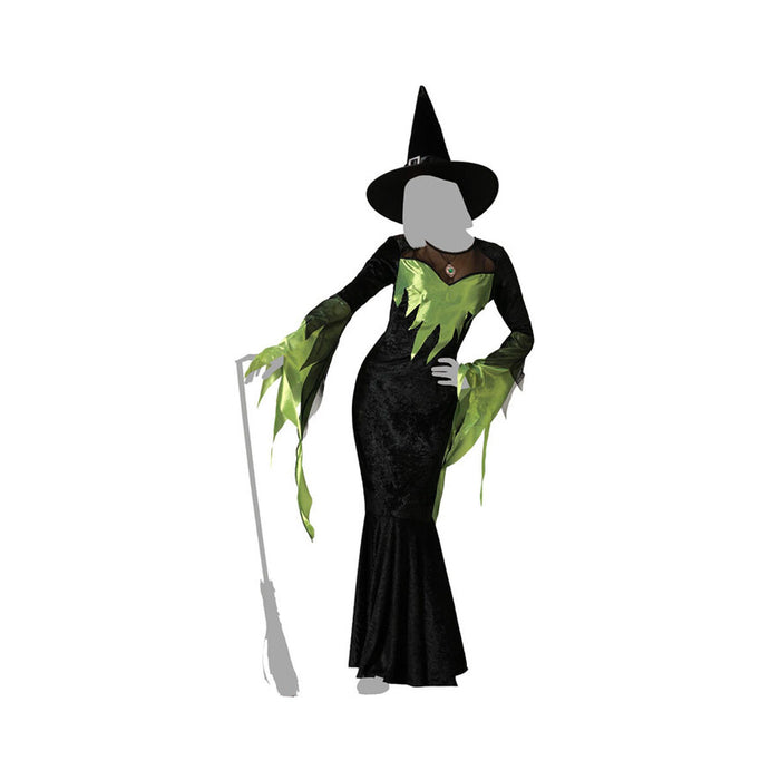 Costum Vrăjitoare Adulți Verde