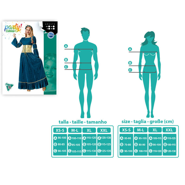 Costum Deghizare pentru Adulți Regină Medievală XXL