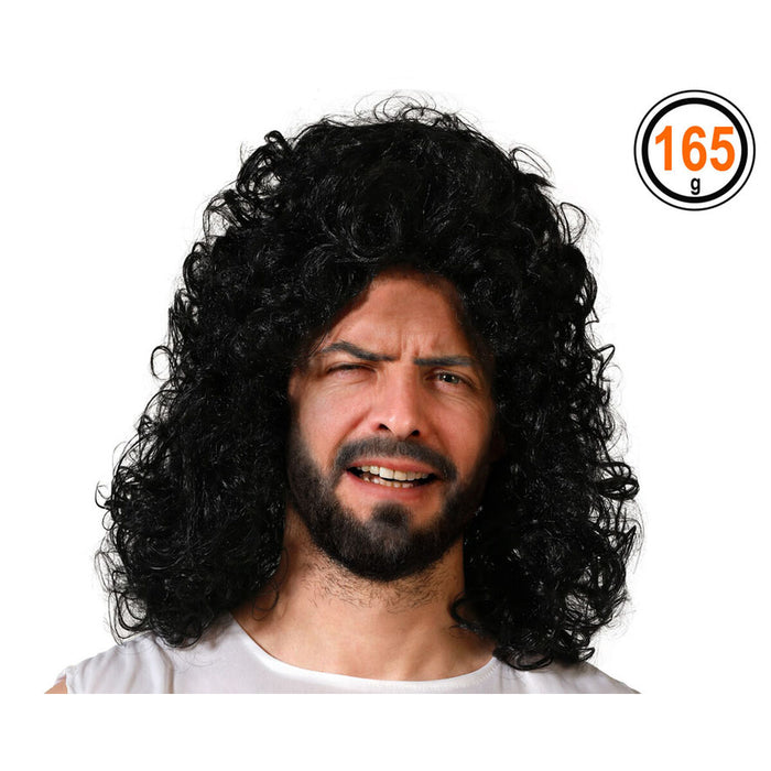 Perucă cu Păr Creț Negru
