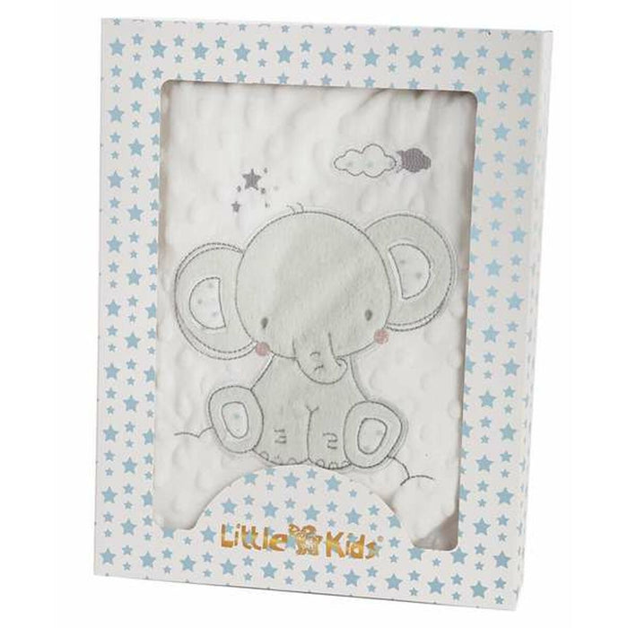 Pătură pentru Bebeluș Elefant Verde Broderie Cu două fețe 100 x 75 cm