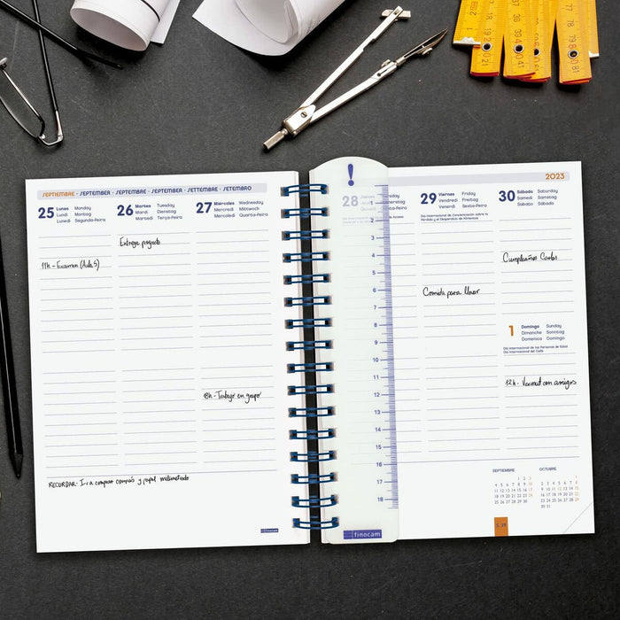 Agendă Finocam Institut 2023-2024 Albastru Sfert 15,5 x 21,5 cm