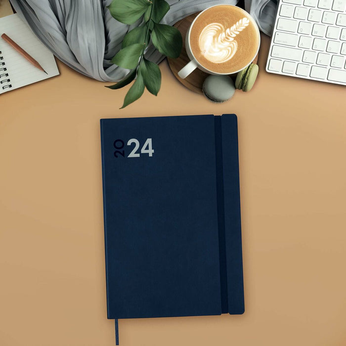 Agendă Finocam Dynamic Mara 2024 Albastru 16,5 x 24 cm