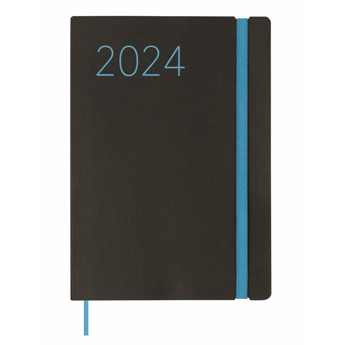 Agendă Finocam Flexi 2024 Negru A5 14,8 x 21 cm