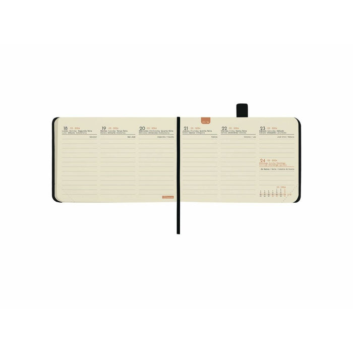 Agendă Finocam Minimal Textura 2024 Negru 10,4 x 7,3 cm