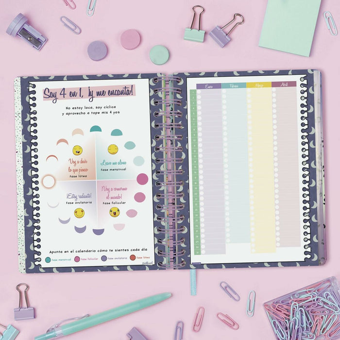 Agendă Finocam Talkual Shine 2024 Multicolor Sfert 15,5 x 21,7 cm