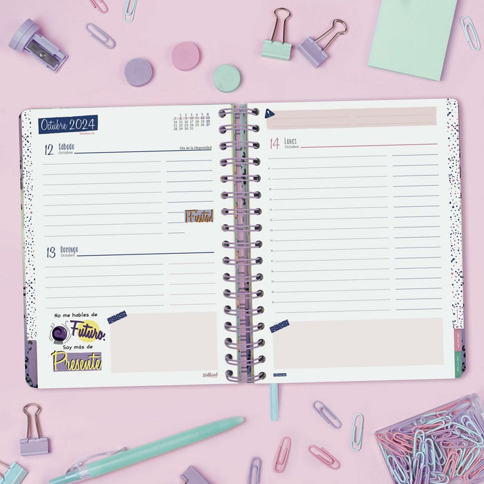 Agendă Finocam Talkual Shine 2024 Multicolor Sfert 15,5 x 21,7 cm