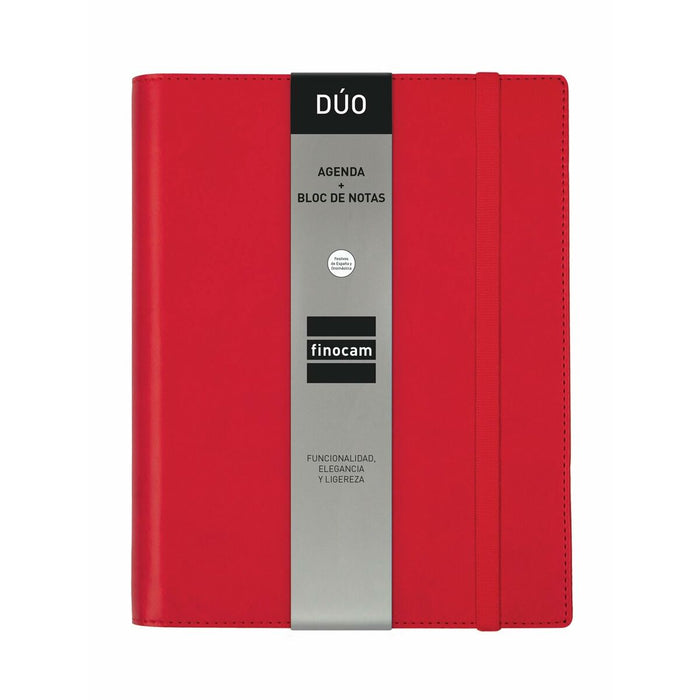 Agendă Finocam Duoband 2024 Roșu A5 15,5 x 21,2 cm