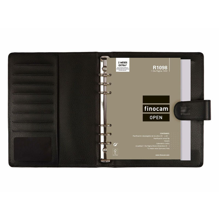 Agendă Finocam Open Leo 2024 Negru 15,5 x 21,5 cm