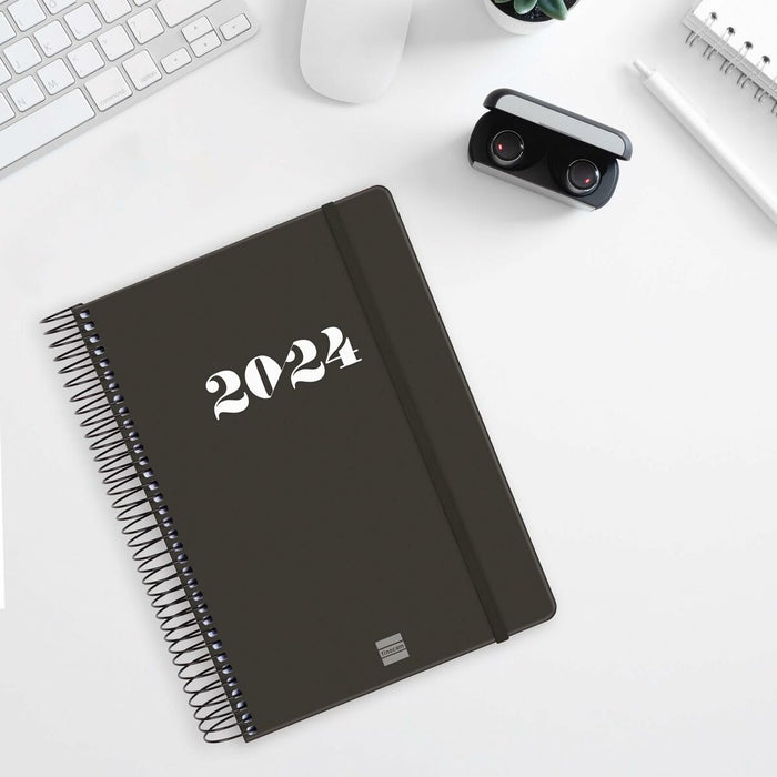 Agendă Finocam MY 2024 Negru A5 15,5 x 21,2 cm