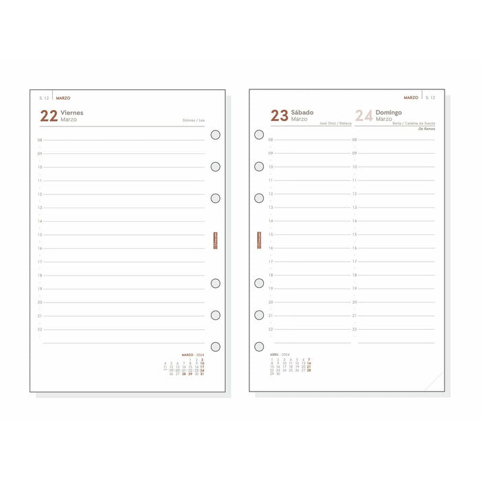 Reîncărcare pentru Agendă Finocam Open R598 2024 Alb 11,7 x 18,1 cm