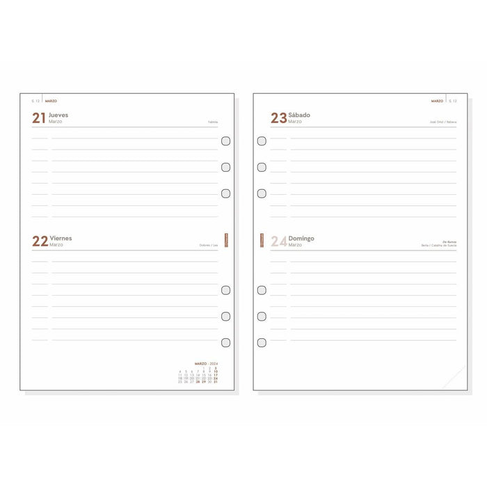 Reîncărcare pentru Agendă Finocam Open R1097 2024 Alb 15,5 x 21,5 cm