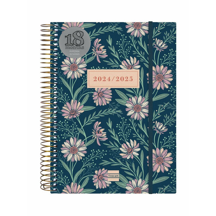 Agendă Finocam Daisy Multicolor A5 15,5 x 21,2 cm 2024-2025