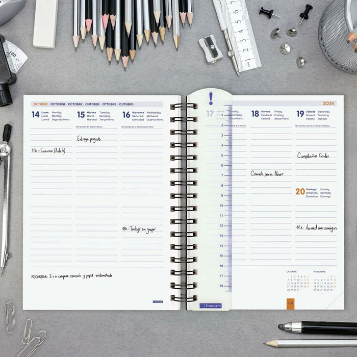 Agendă Finocam Pixel Multicolor Sfert 15,5 x 21,5 cm 2024-2025