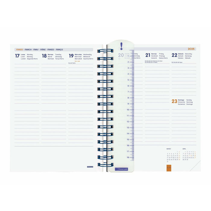 Agendă Finocam Albastru Sfert 15,5 x 21,5 cm 2024-2025